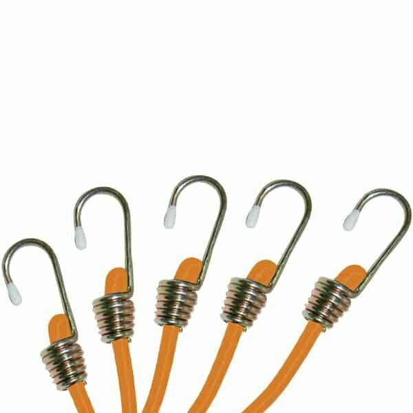 Ancra International ANCRA Bungee Cord, 9 to 10 mm Dia, 40 in L, Polyester, Orange, Hook End 95640